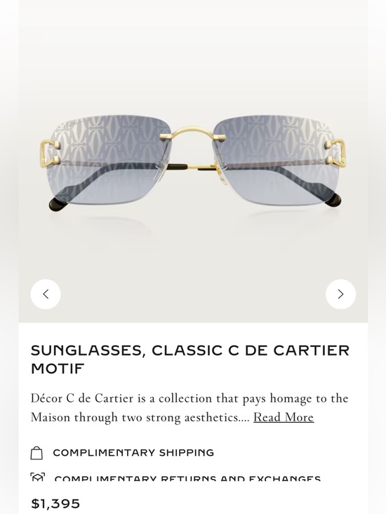 Cartier Other - Cartier Gold and Gray Sunglasses